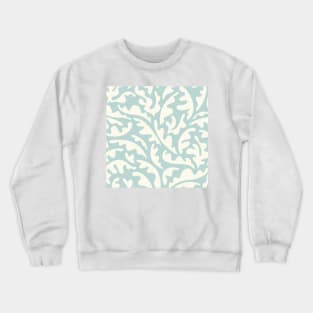 Tropical Leaves on Clearwater Blue / Modern Plants Crewneck Sweatshirt